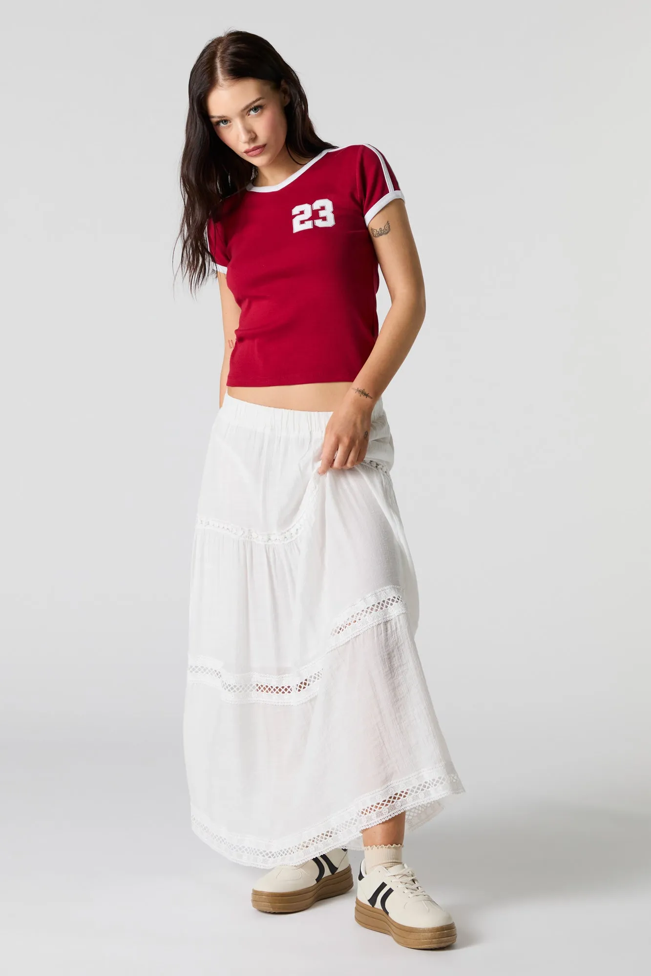 Sporty Graphic Ringer T-Shirt