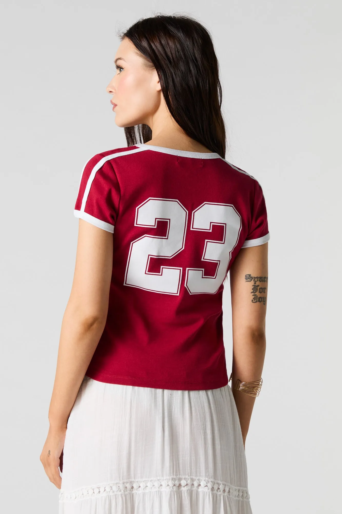 Sporty Graphic Ringer T-Shirt