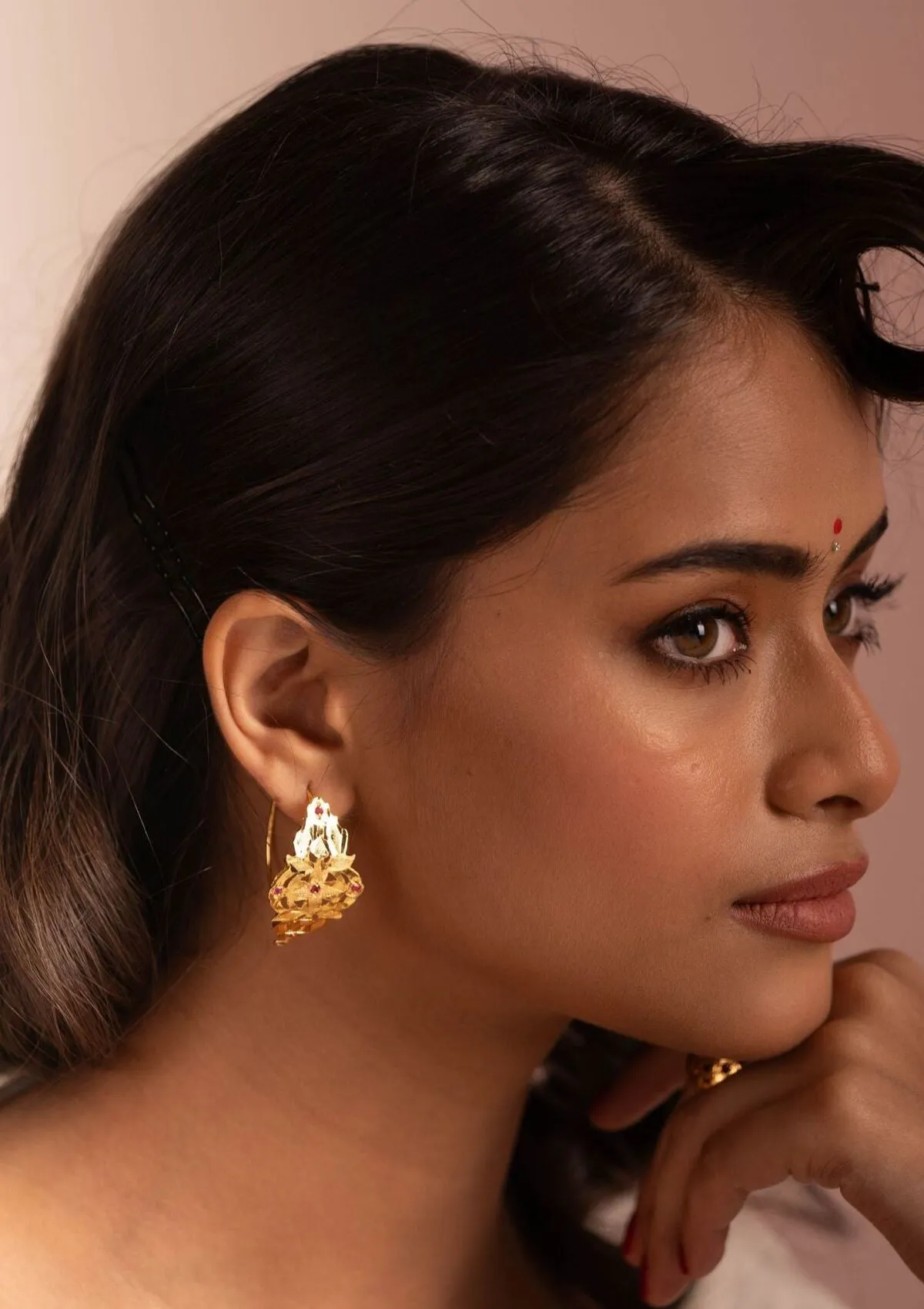 Sridevi Gold Tone Silver Earrings