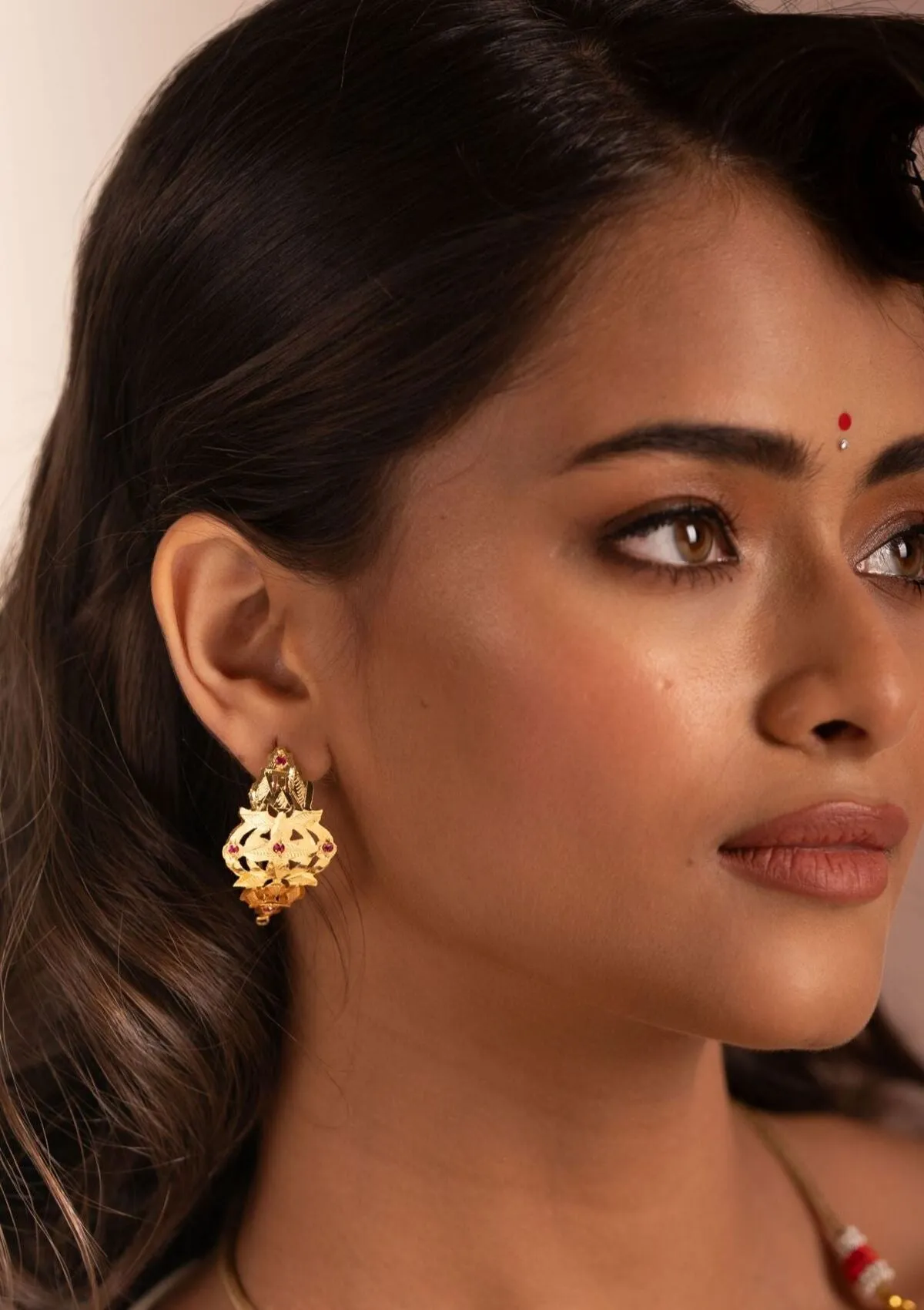 Sridevi Gold Tone Silver Earrings