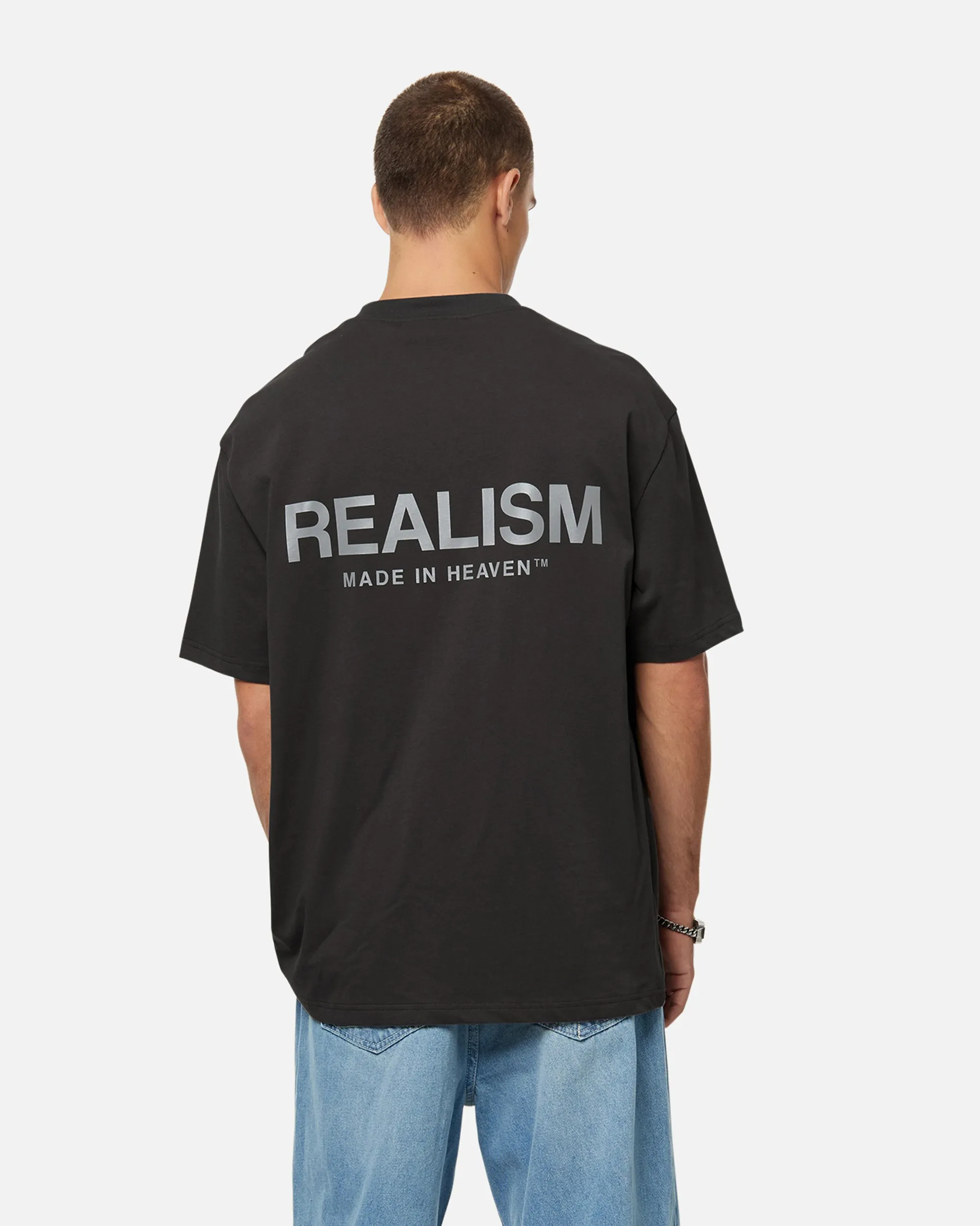 SSS REALISM HEAVEN LOGO REFLECTIVE TEE MOON ASH