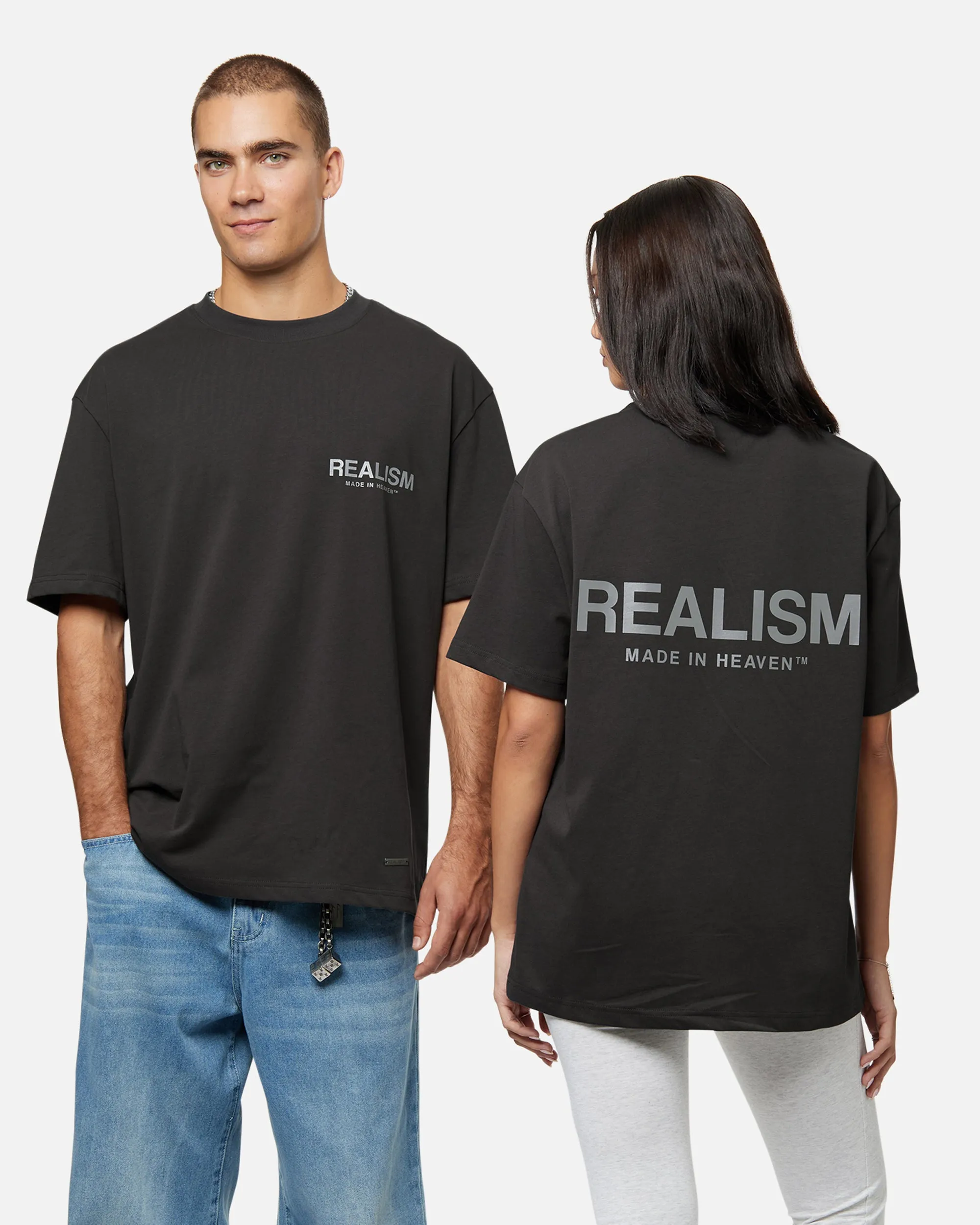SSS REALISM HEAVEN LOGO REFLECTIVE TEE MOON ASH