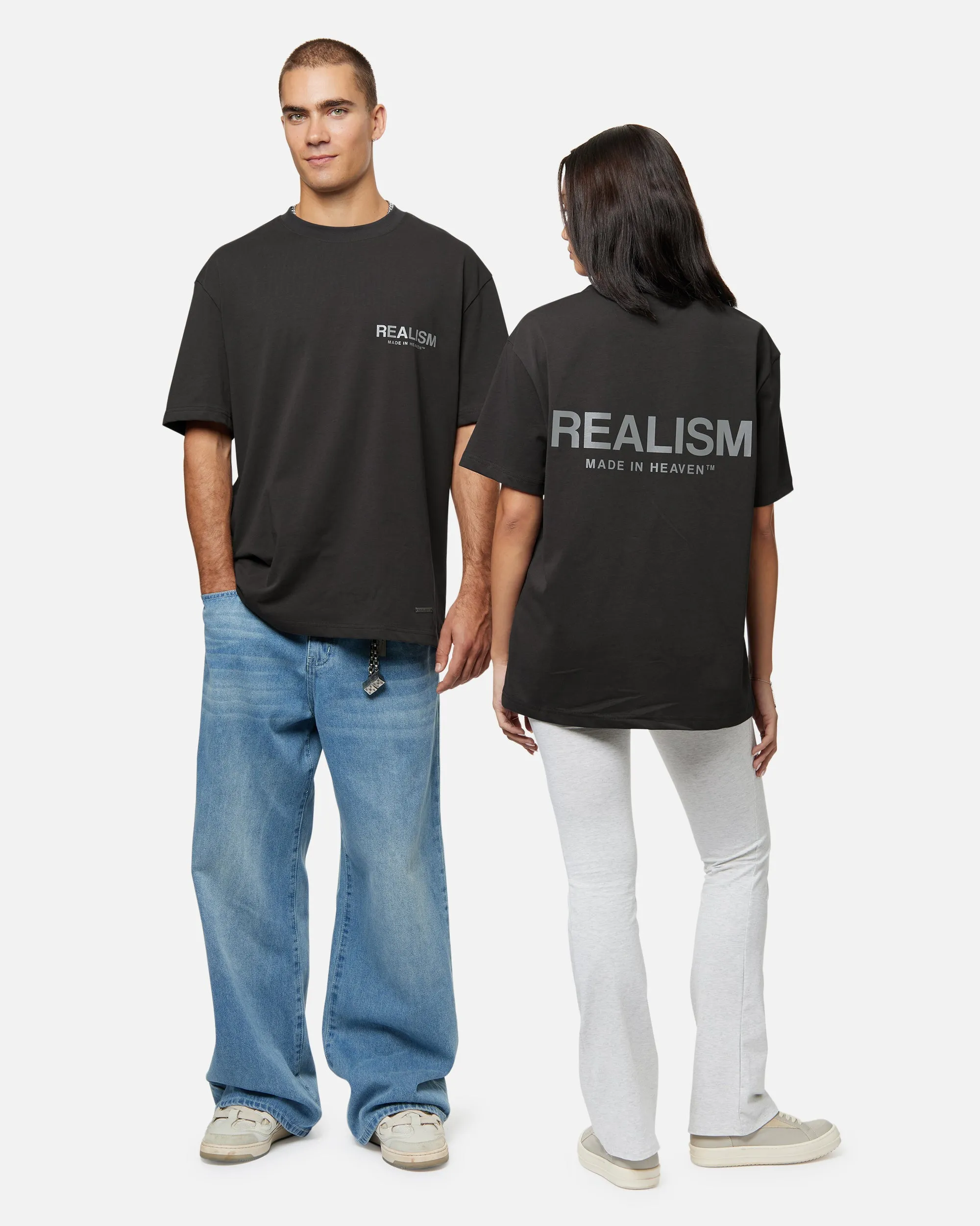 SSS REALISM HEAVEN LOGO REFLECTIVE TEE MOON ASH