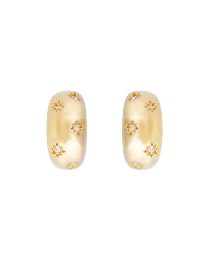 Starburst Flared Hoops Gold