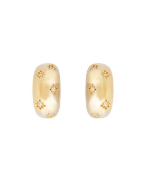 Starburst Flared Hoops Gold