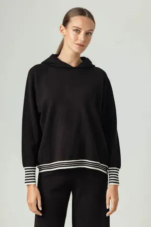 Su124 Stripe Cuff Hoodie