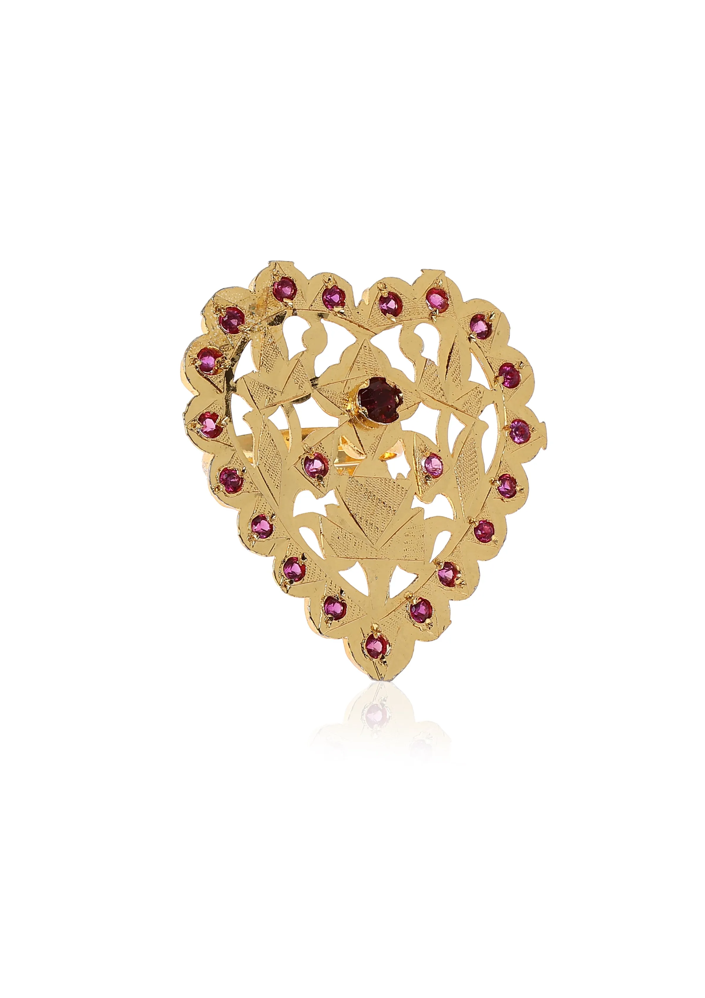 Sudha Gold Tone Silver Ring