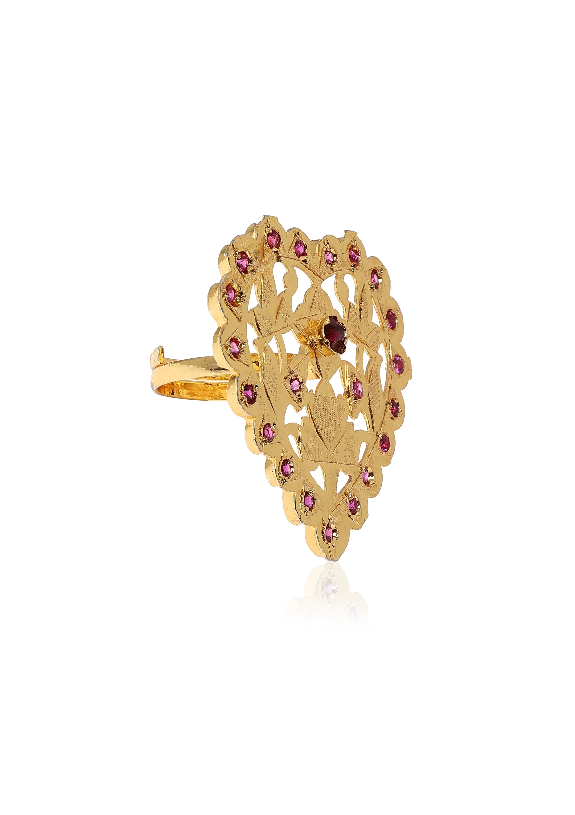 Sudha Gold Tone Silver Ring