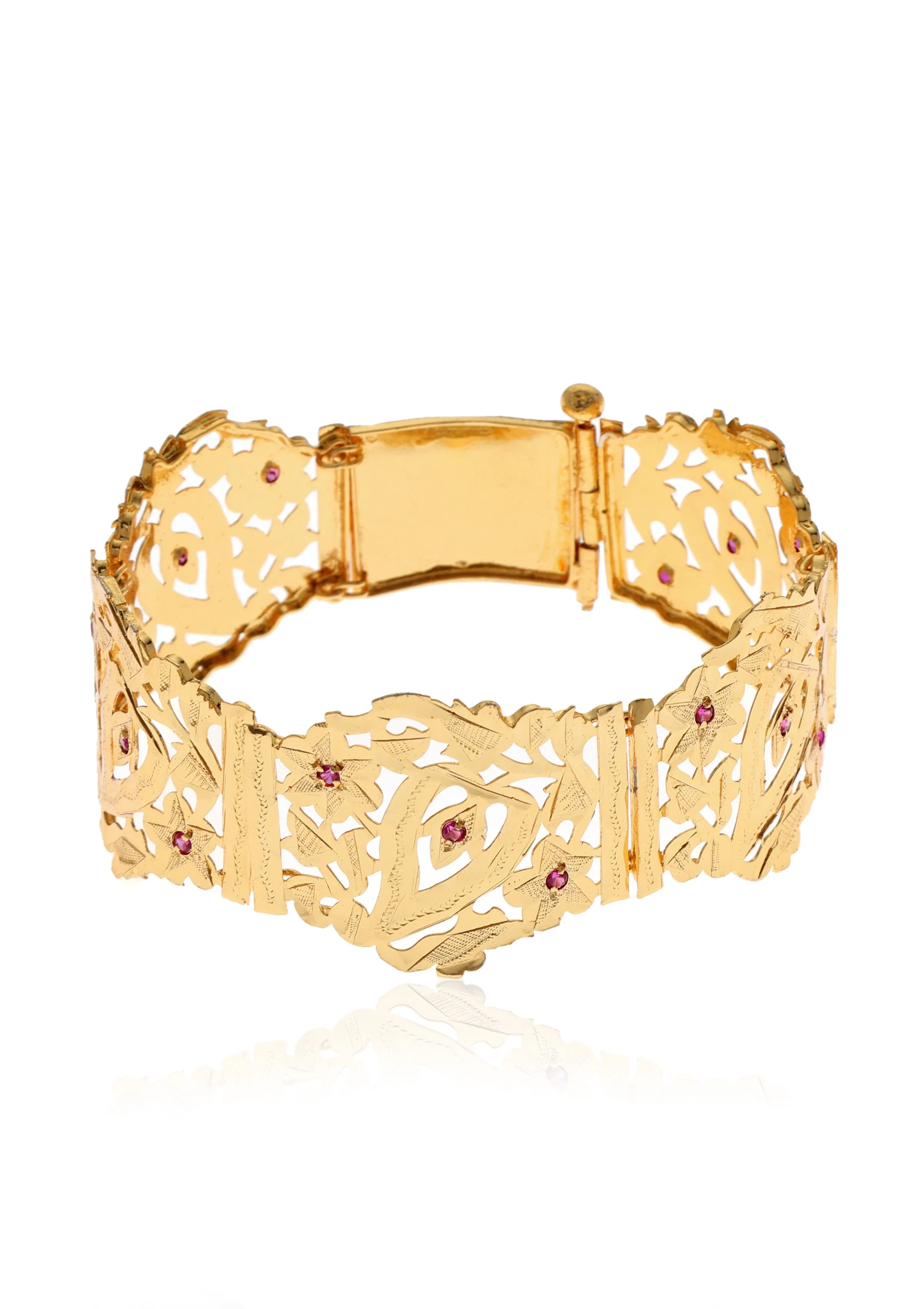 Sunanda Handmade Gold Tone Silver Bracelet