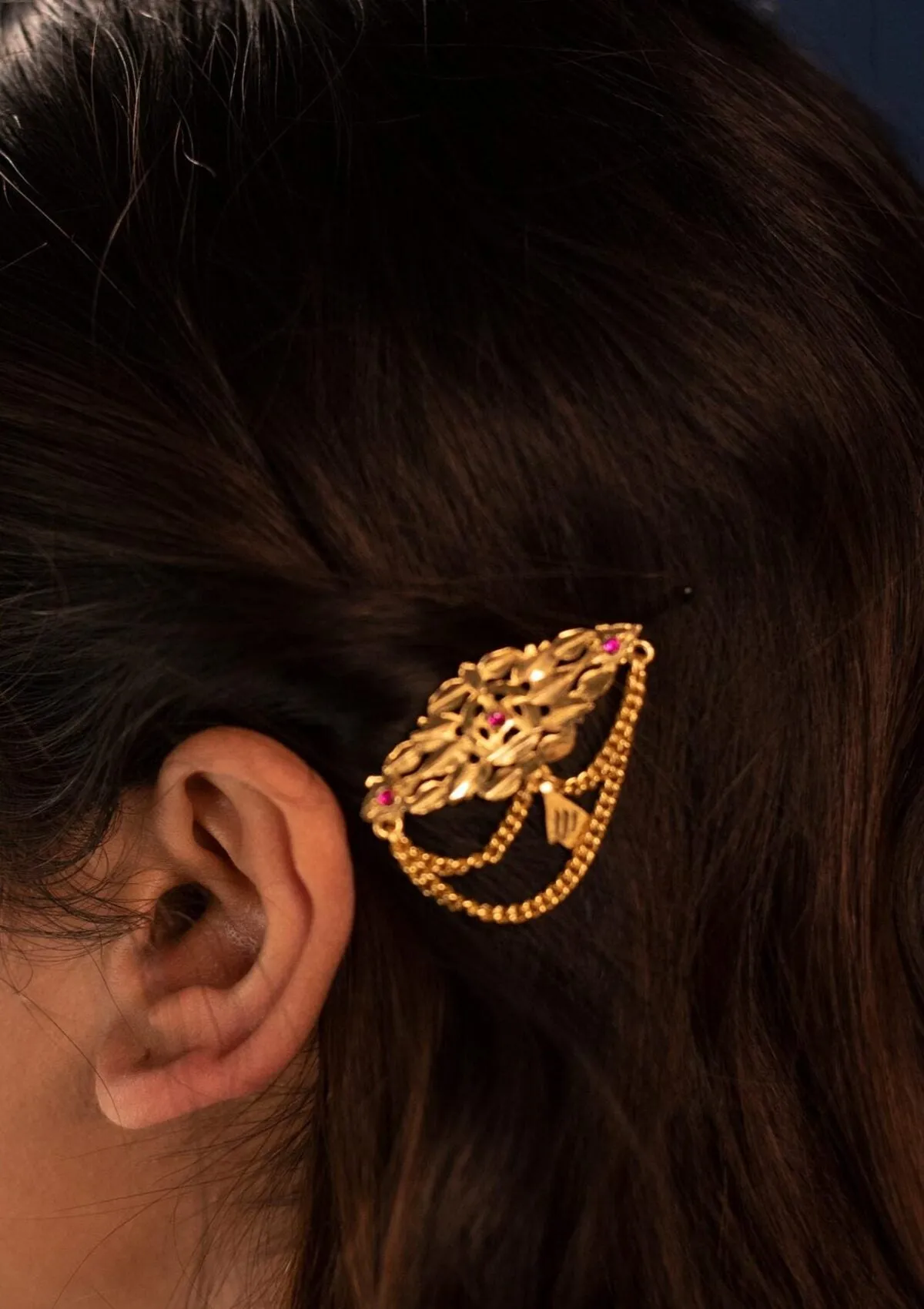 Sunhari Handmade Gold Tone Silver Pin