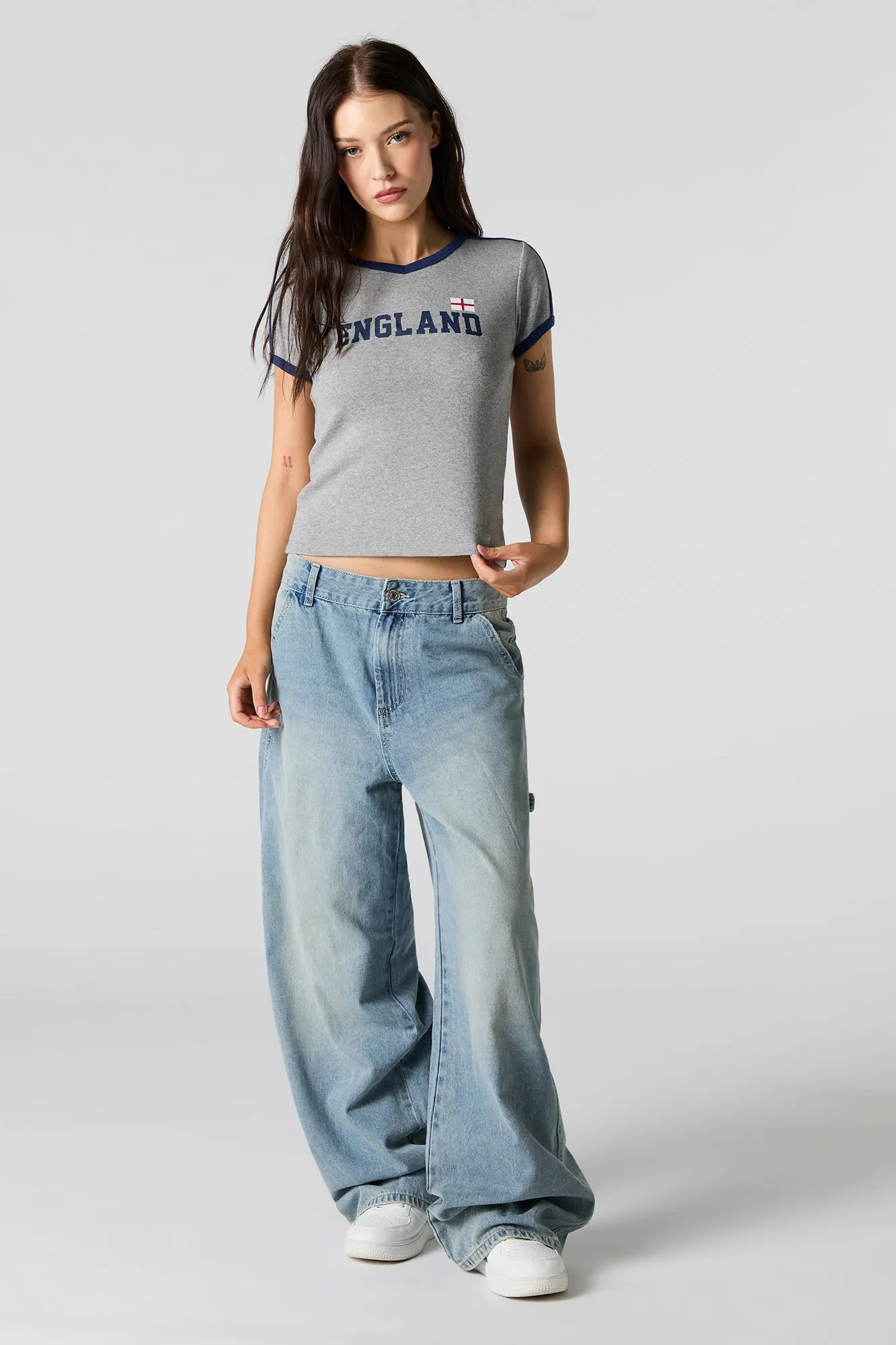 T-shirt à liséré contrastant avec imprimé Sporty