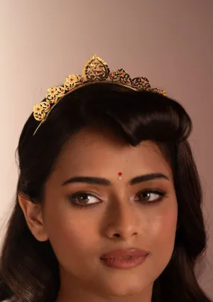 Tajbano Gold Tone Silver Hair Band