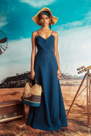 Teal Georgette Long Gown