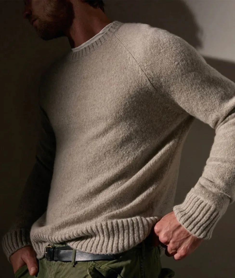 Texted Cashmere Crew Sweater