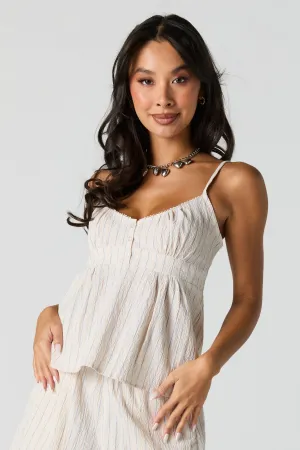 Textured Striped Scoop Neck Cami