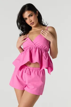 Textured Surplice Babydoll Cami