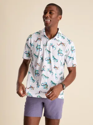 The Blizzard O' Lizard (Performance Polo) - White