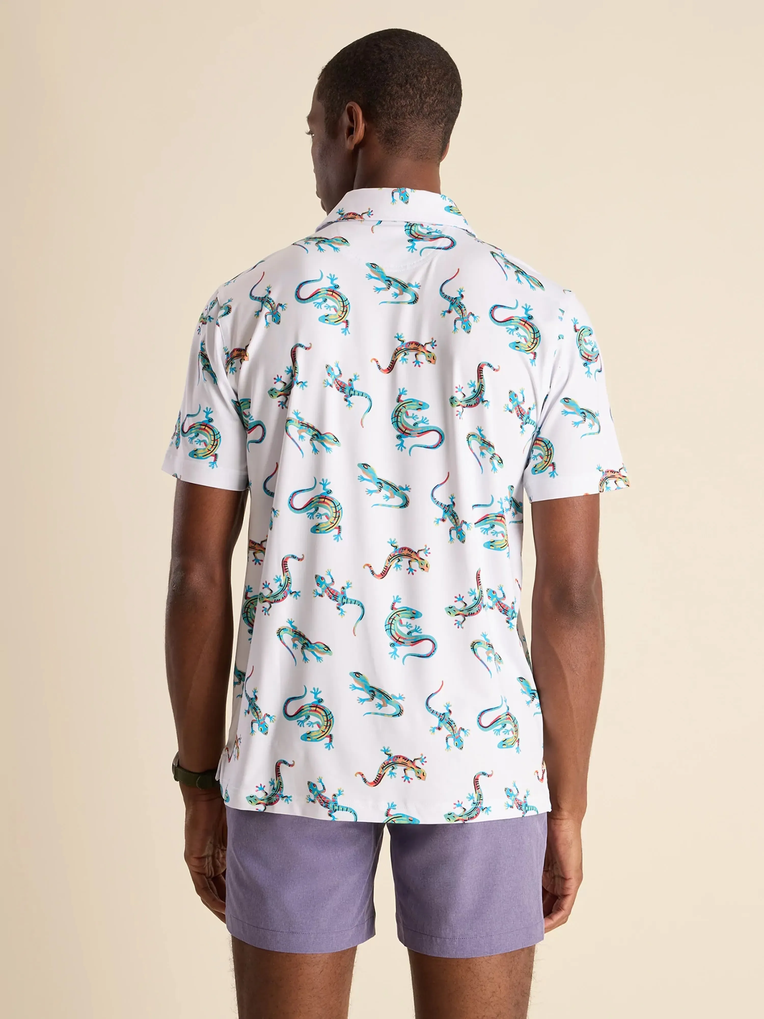 The Blizzard O' Lizard (Performance Polo) - White
