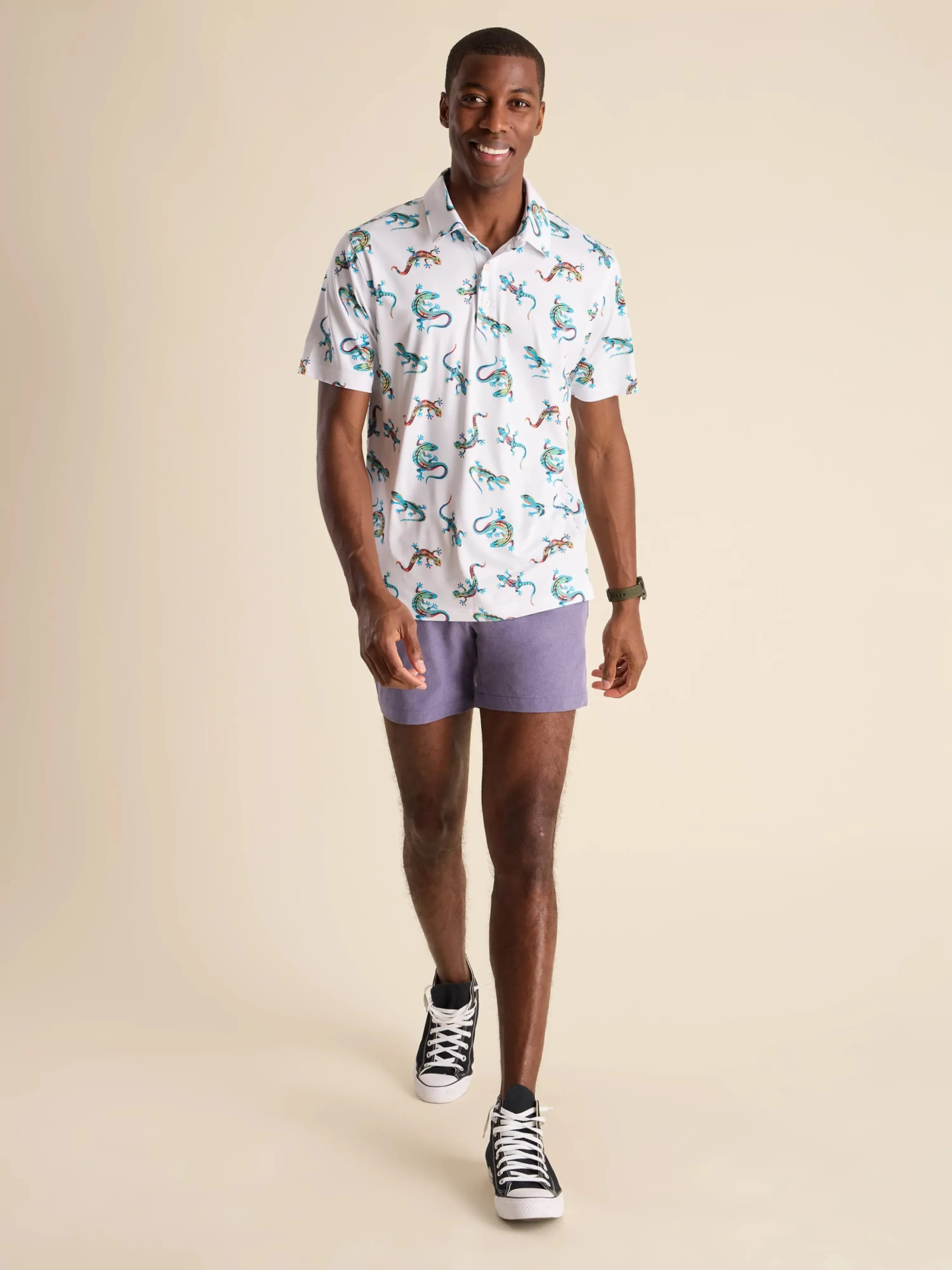 The Blizzard O' Lizard (Performance Polo) - White