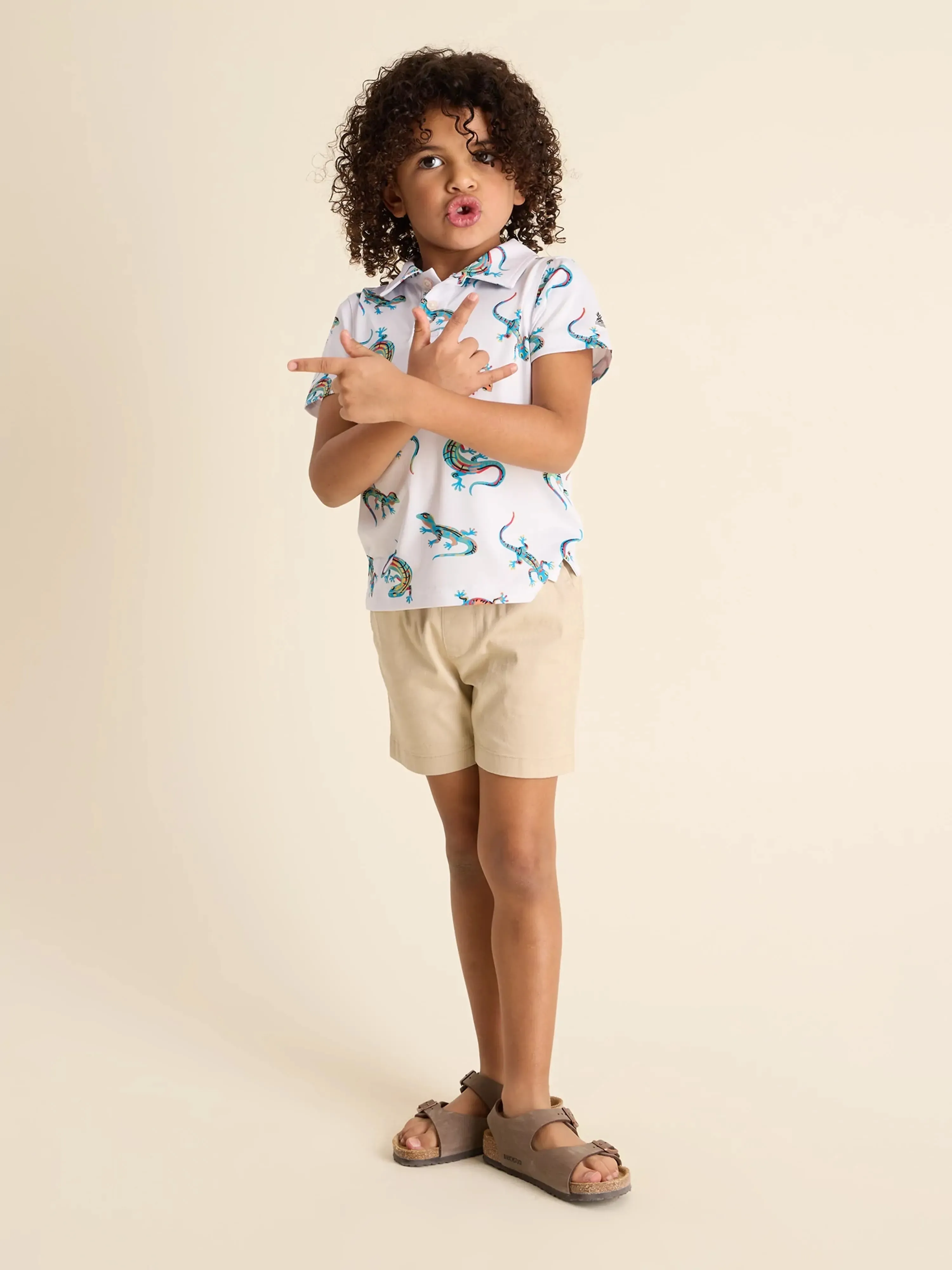 The Lil Blizzard O" Lizards (Toddler Performance Polo) - White