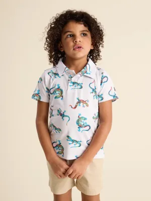The Lil Blizzard O" Lizards (Toddler Performance Polo) - White