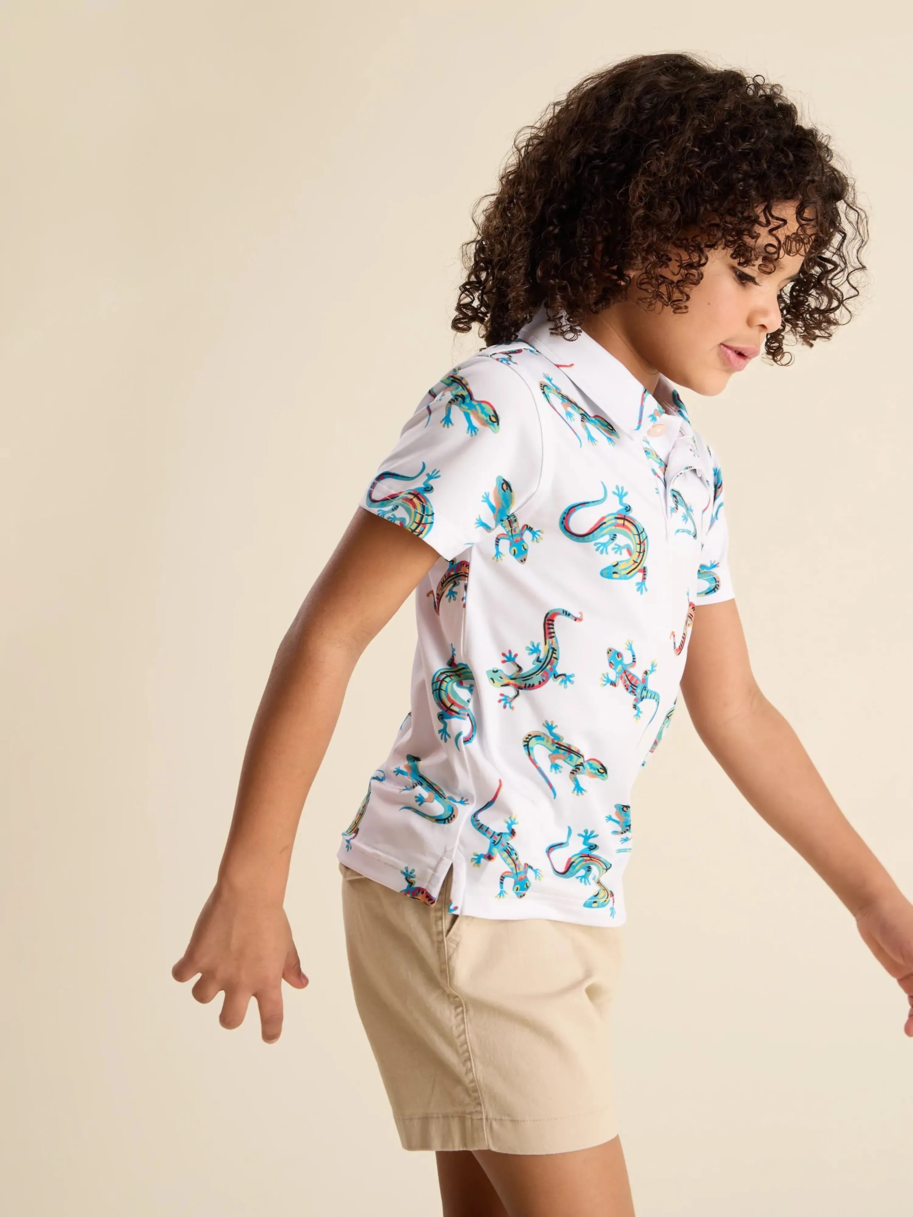 The Lil Blizzard O" Lizards (Toddler Performance Polo) - White