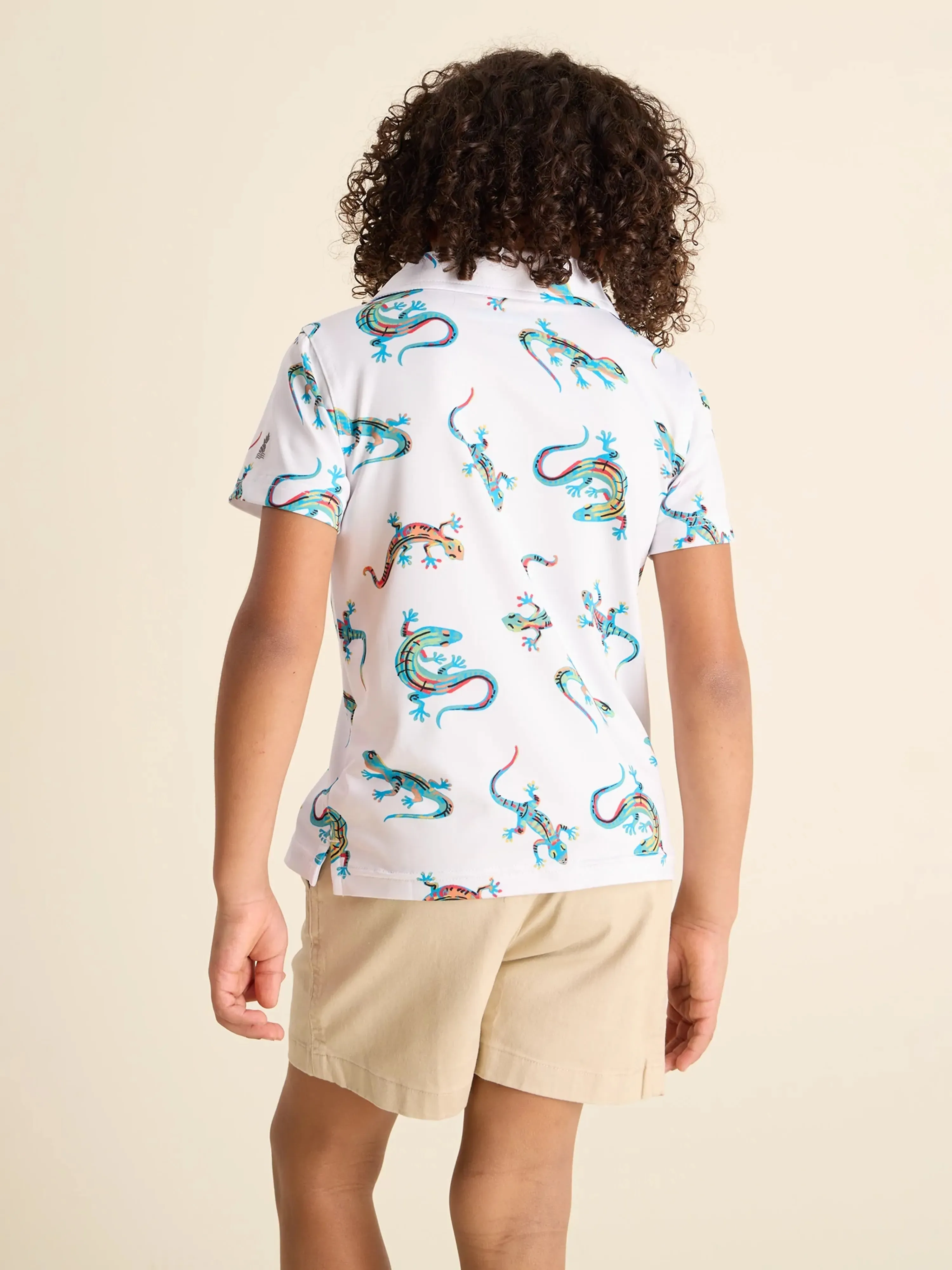 The Lil Blizzard O" Lizards (Toddler Performance Polo) - White