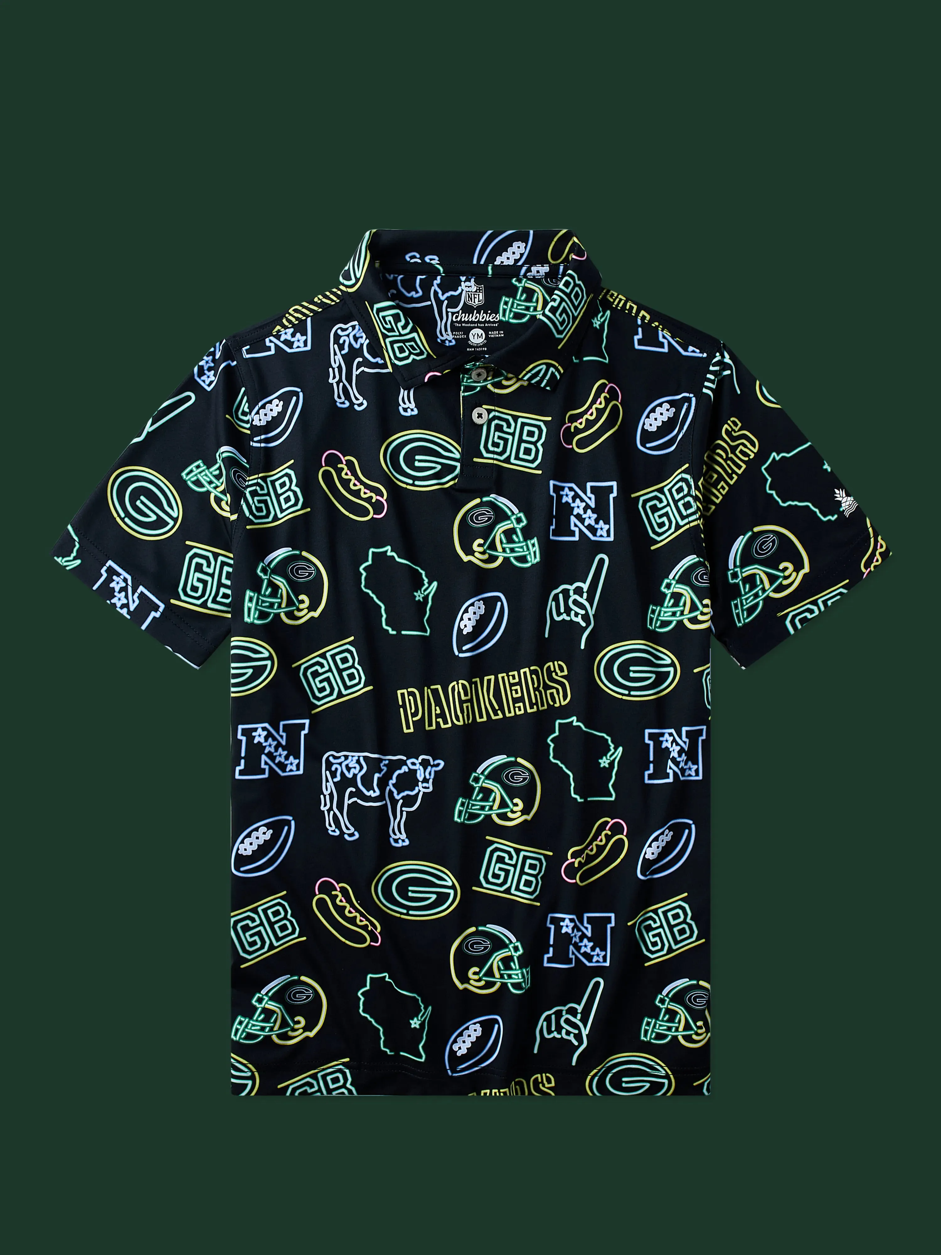 The Neon Packers (NFL Boys Performance Polo)