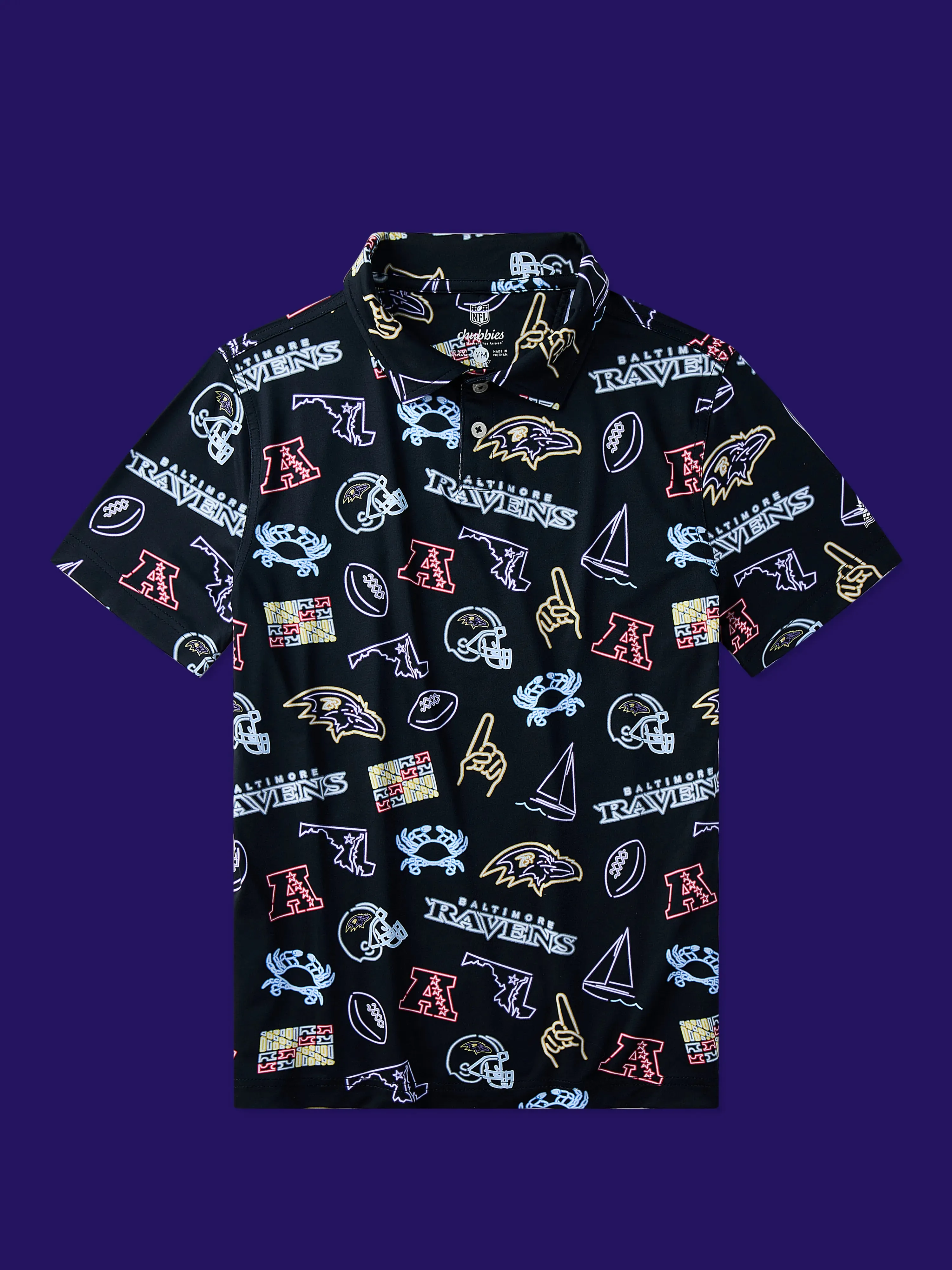 The Neon Ravens (NFL Boys Performance Polo)