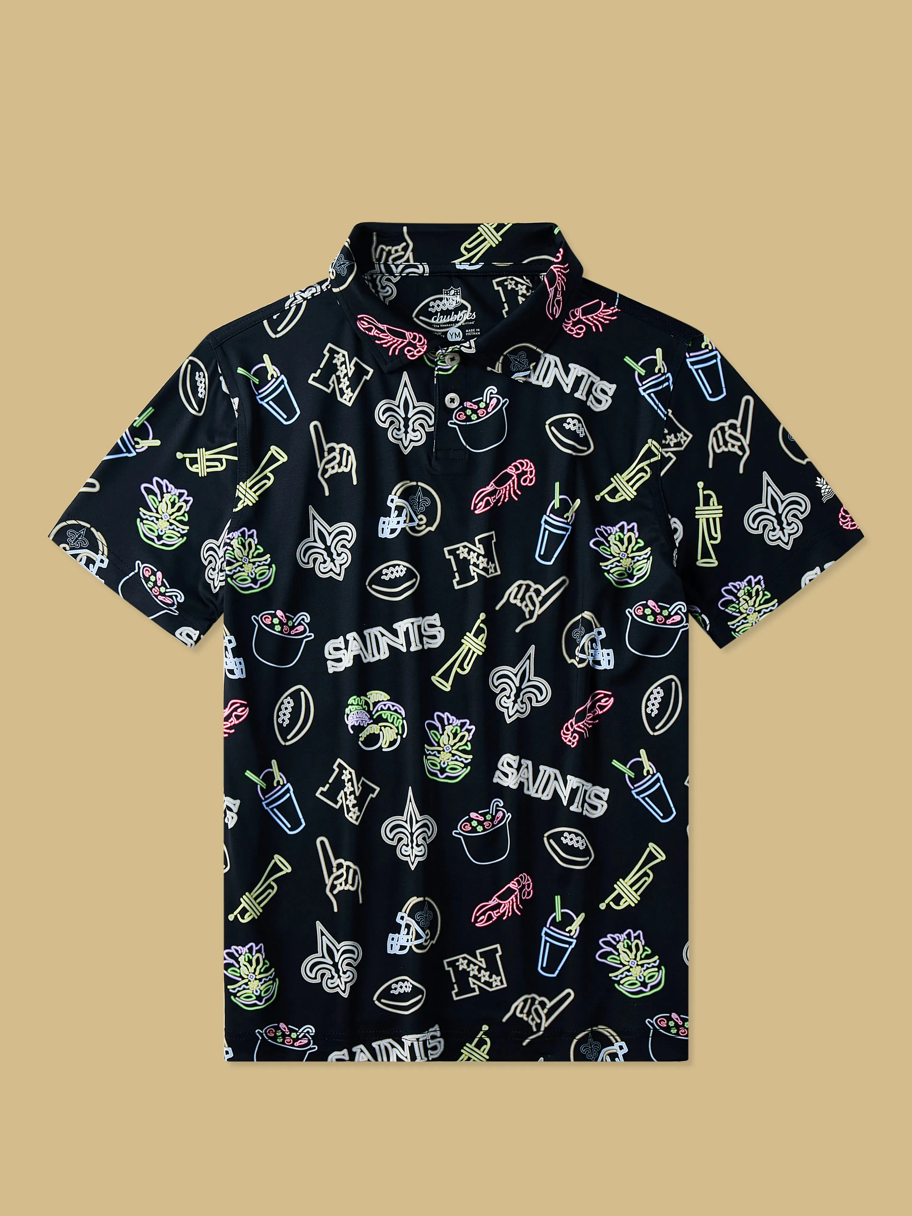 The Neon Saints (NFL Boys Performance Polo)