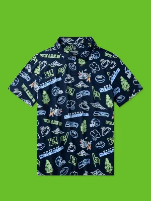 The Neon Seahawks (NFL Boys Performance Polo)