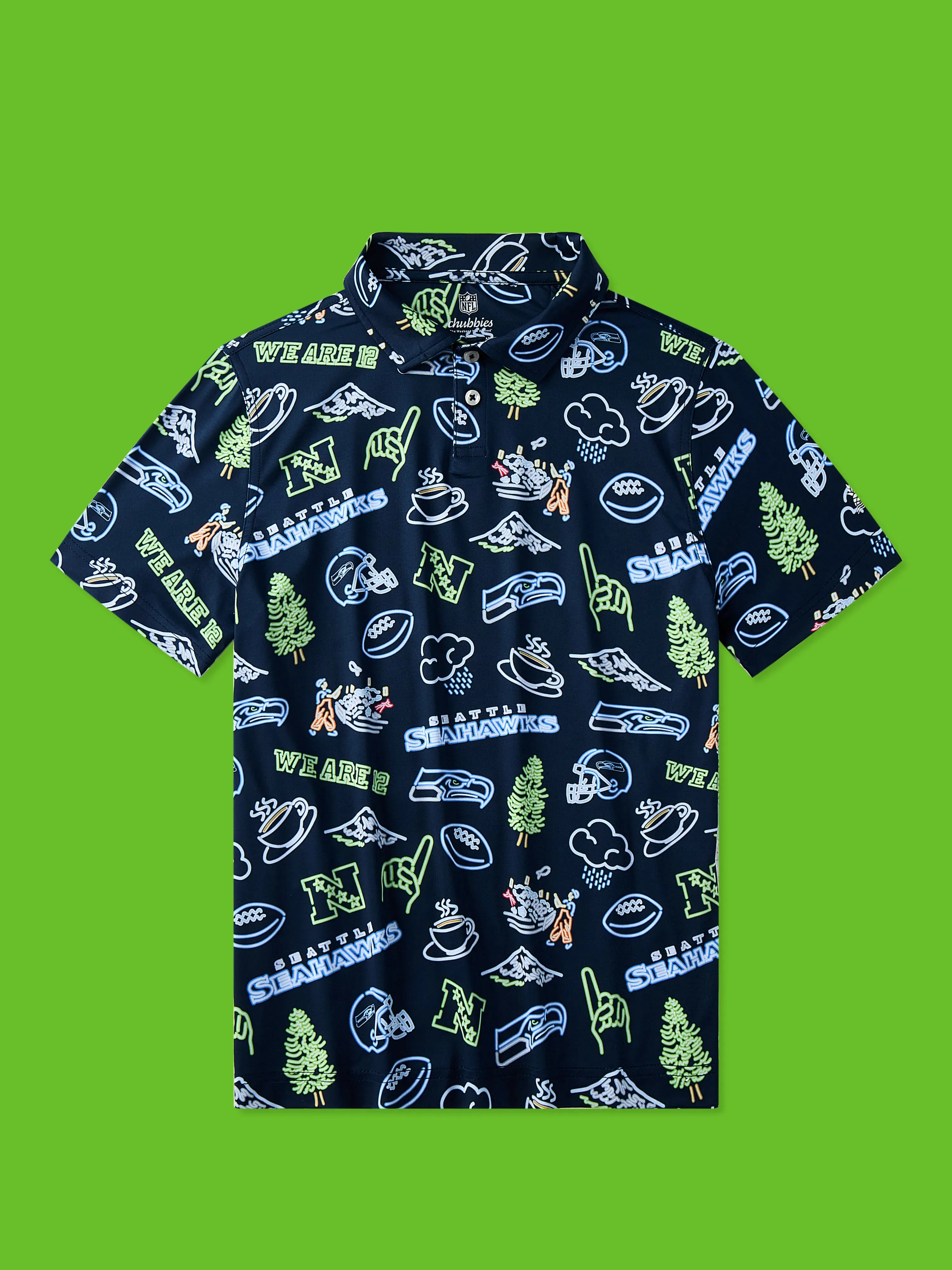 The Neon Seahawks (NFL Boys Performance Polo)