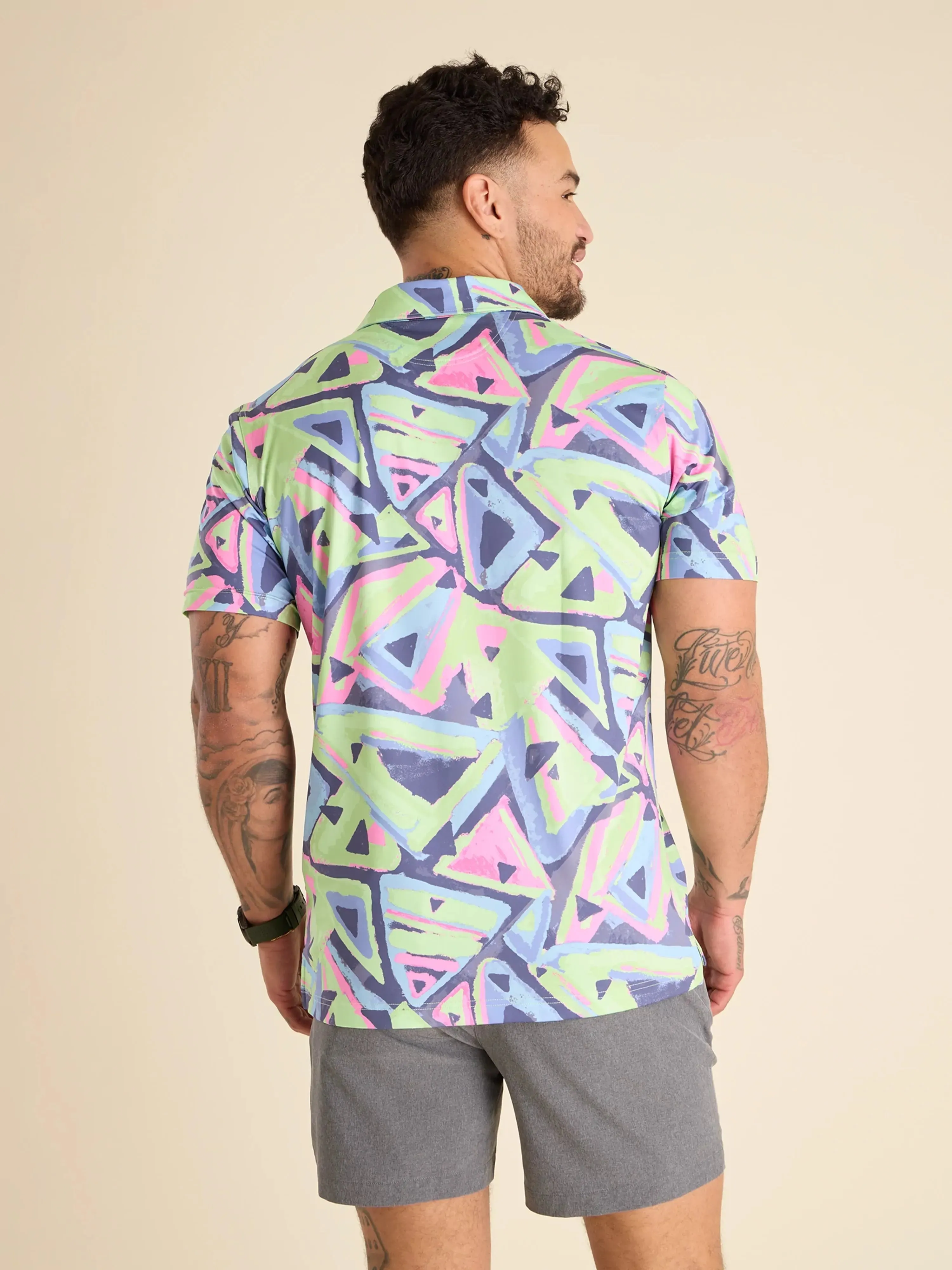 The Retro Exploding Nacho (Performance Polo) - Green