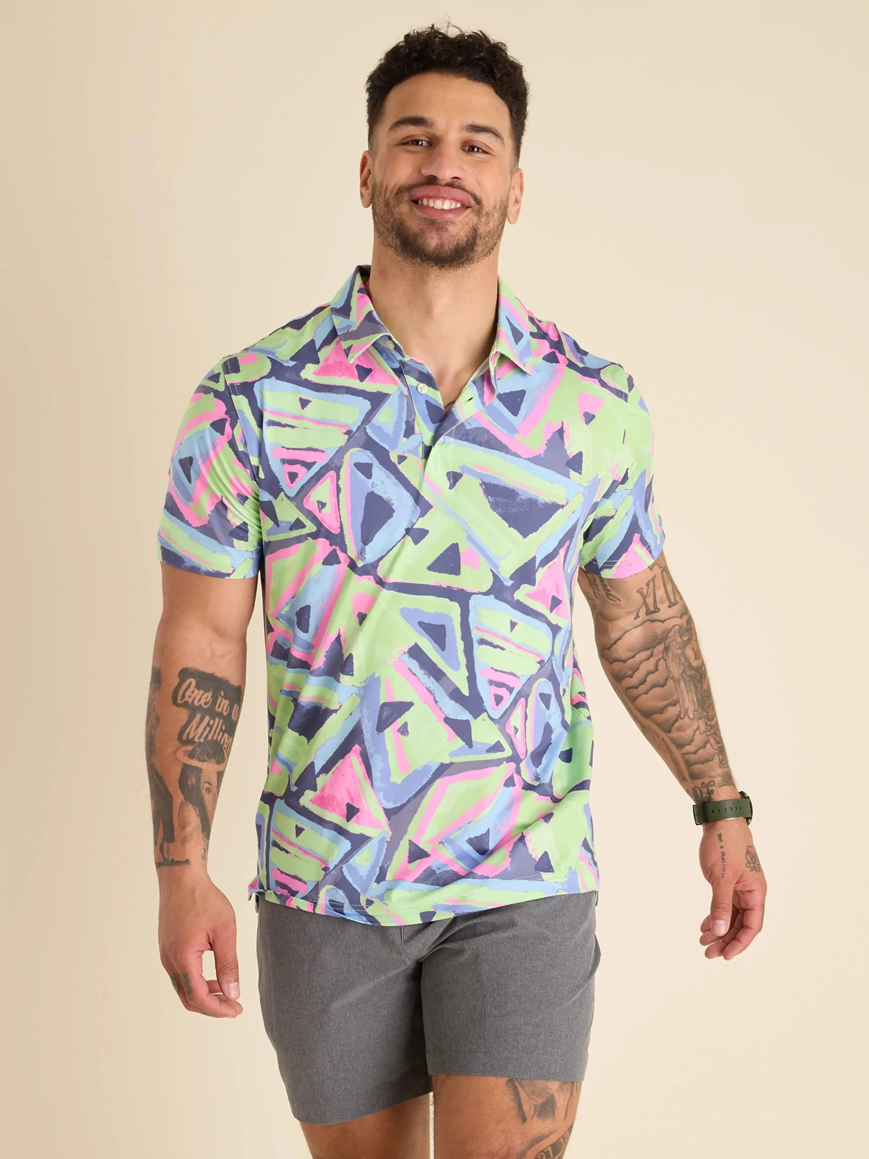 The Retro Exploding Nacho (Performance Polo) - Green