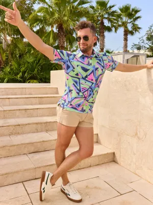 The Retro Exploding Nacho (Performance Polo) - Green