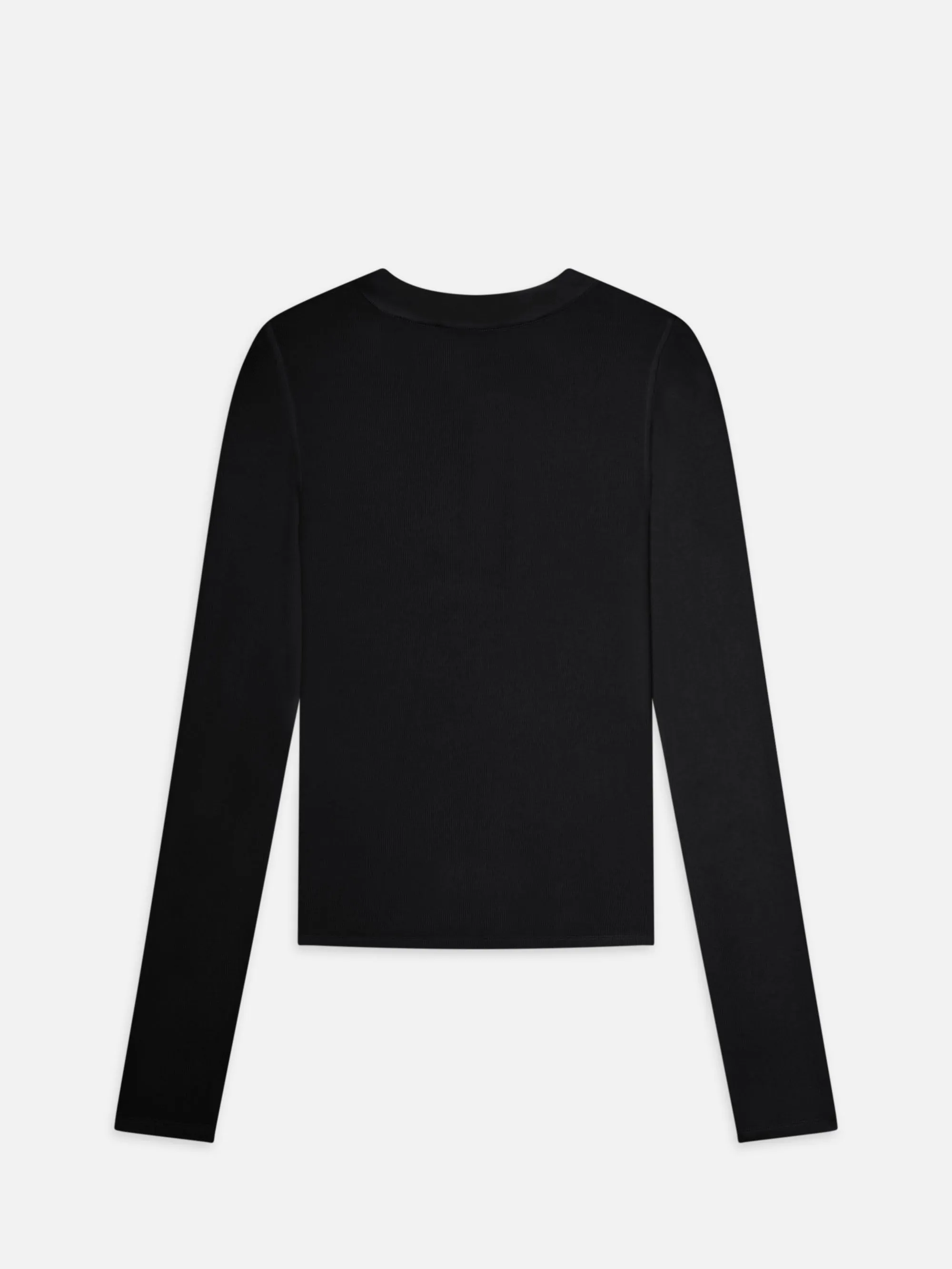 The Satin Trim Henley -- Black