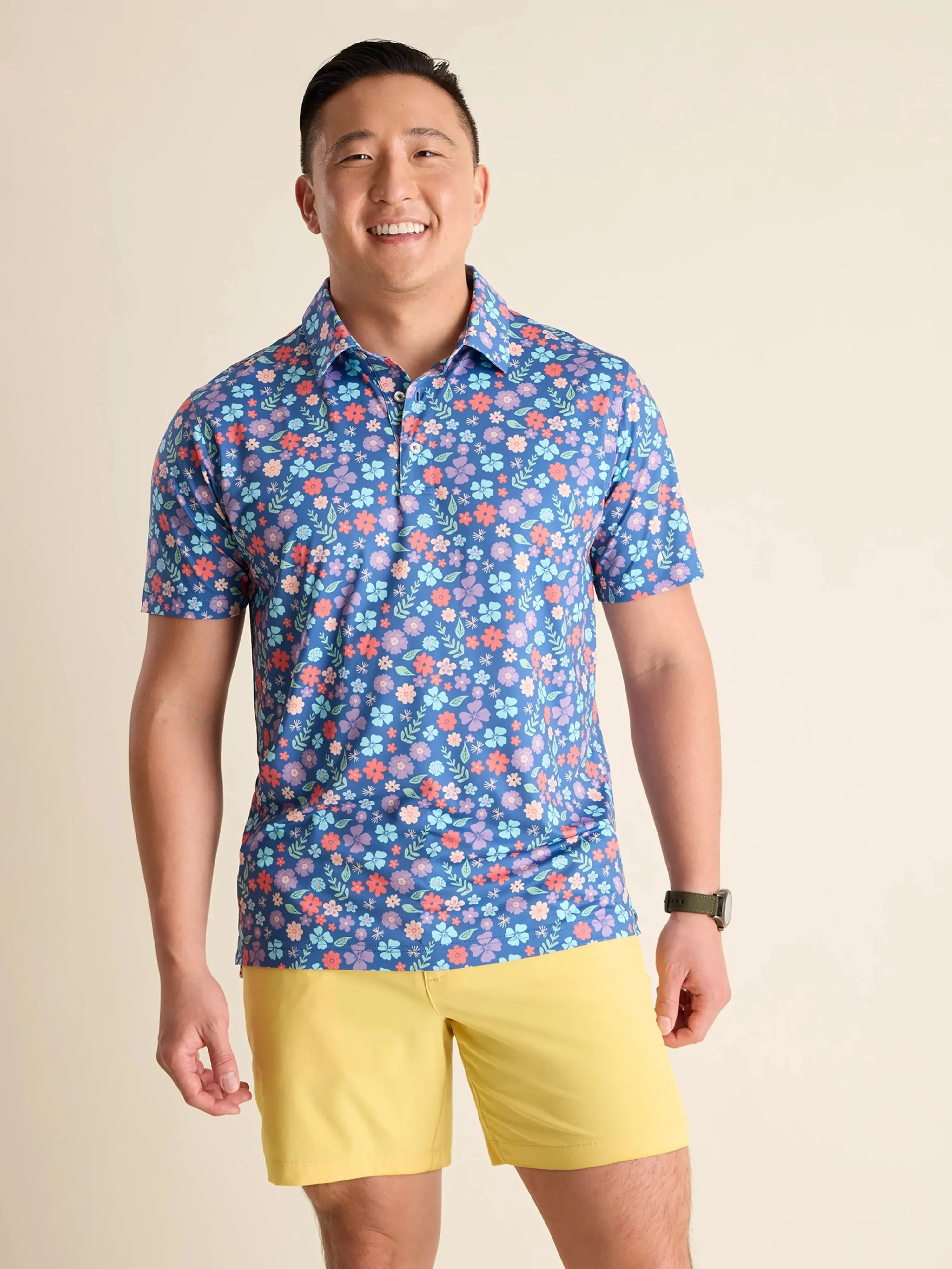 The Spring Pedal (Performance Polo) - Blue