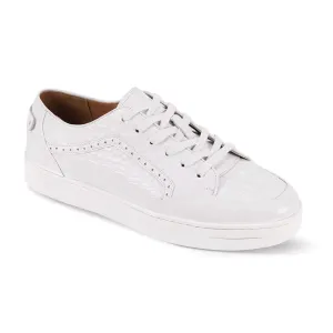 Timo Crocodile Embossed Sneaker by Giovanni