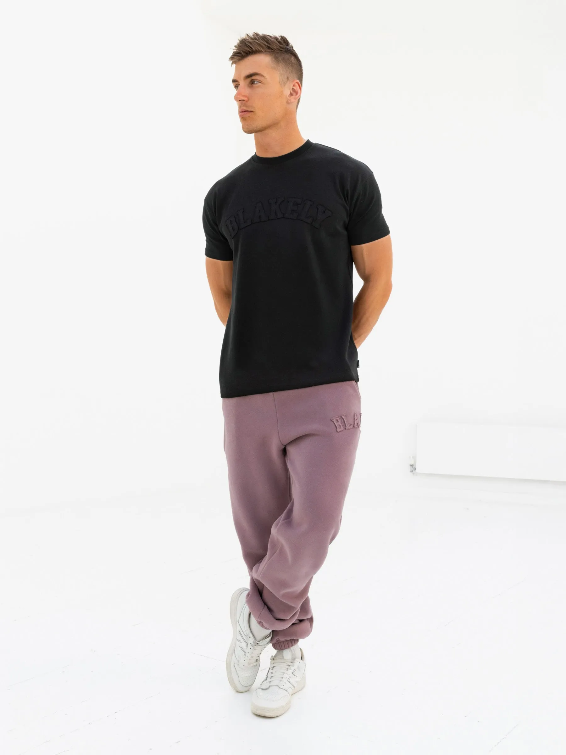 Tonal Varsity Relaxed T-Shirt - Black