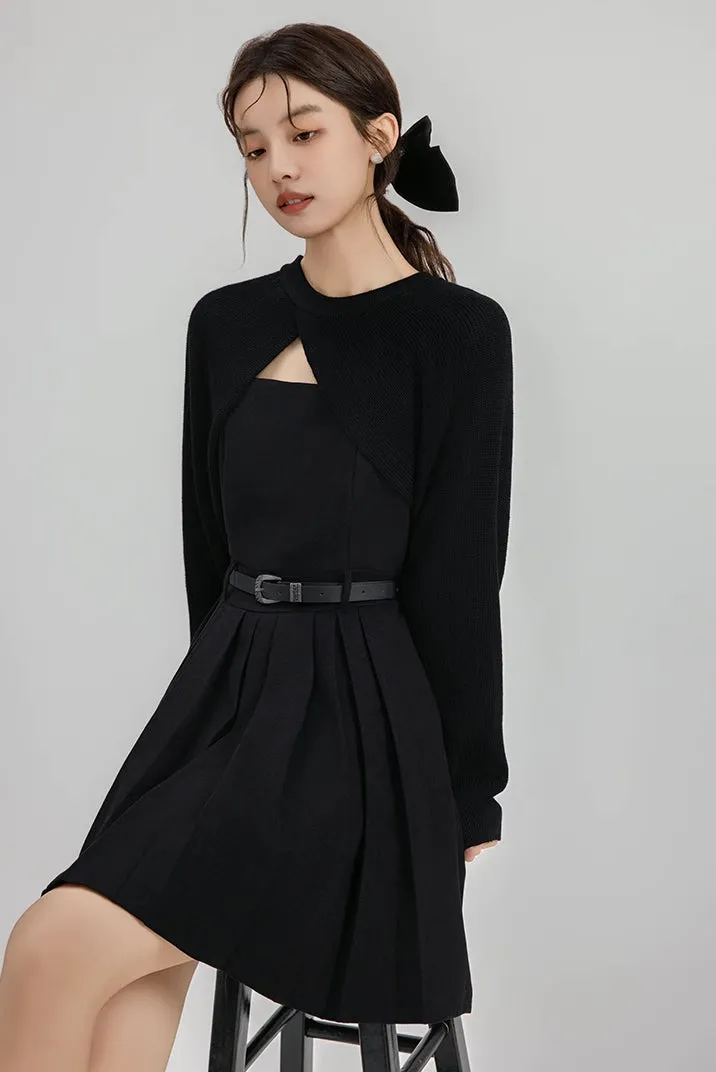 Two-Piece Mini Cami Dress & Sweater Set (2 Colors)