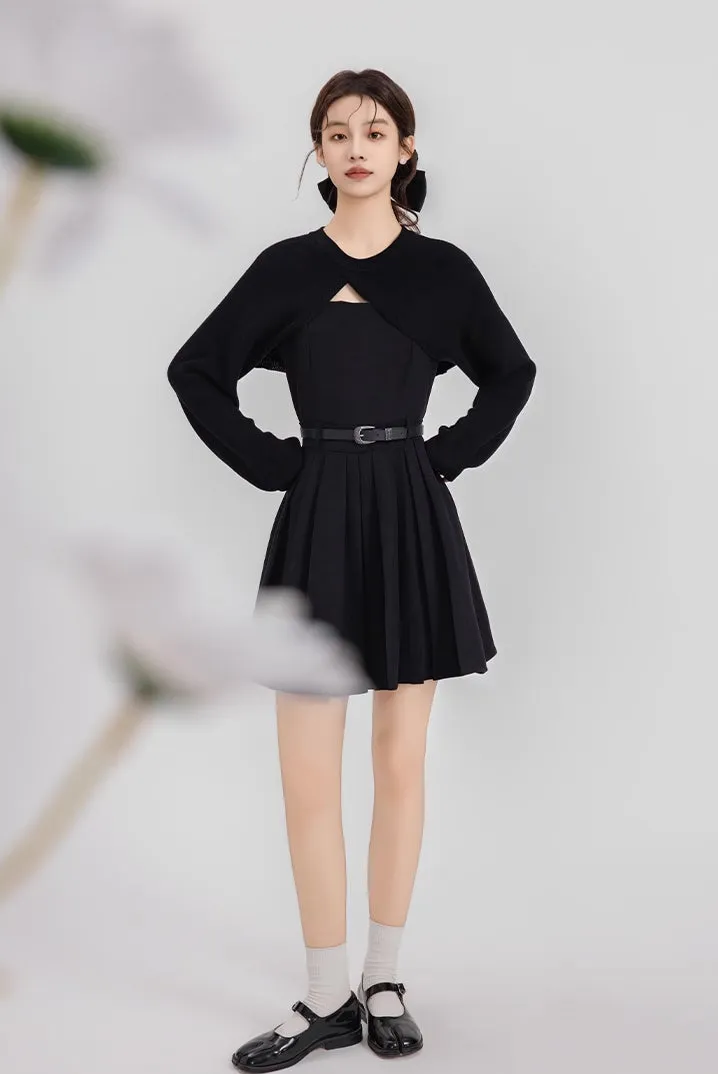 Two-Piece Mini Cami Dress & Sweater Set (2 Colors)