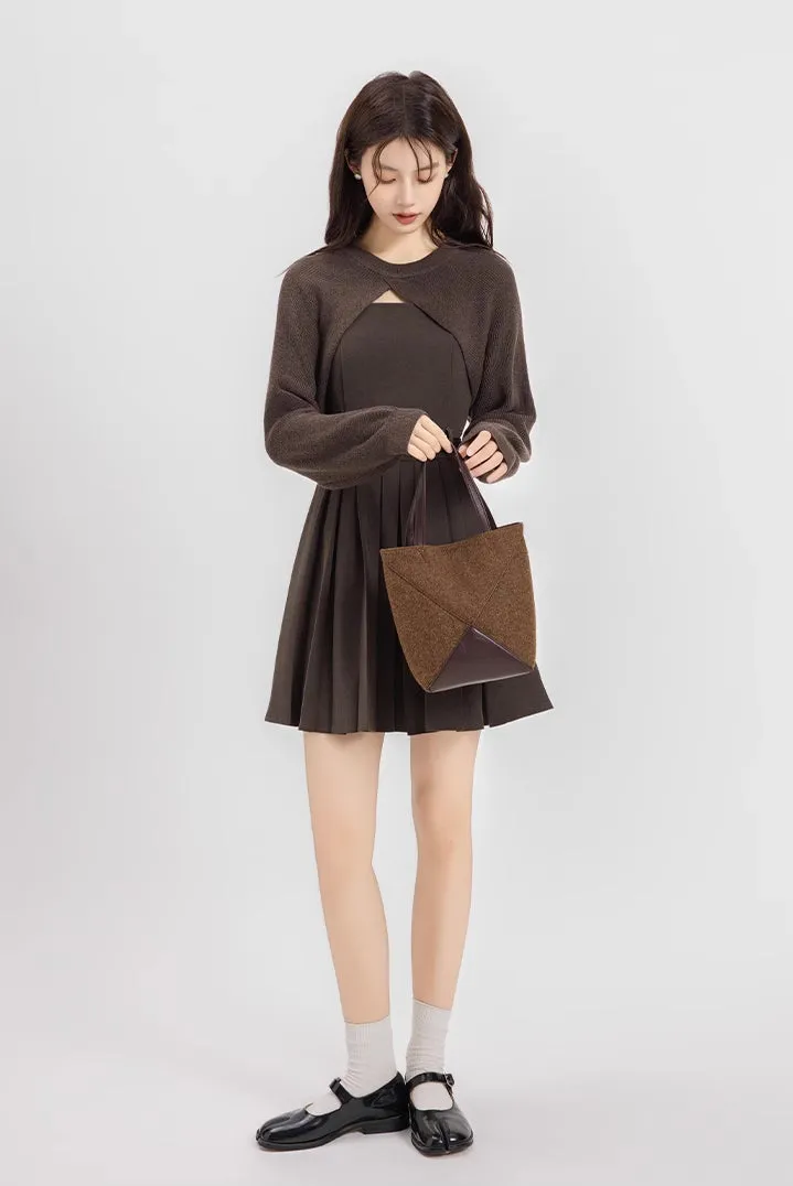 Two-Piece Mini Cami Dress & Sweater Set (2 Colors)