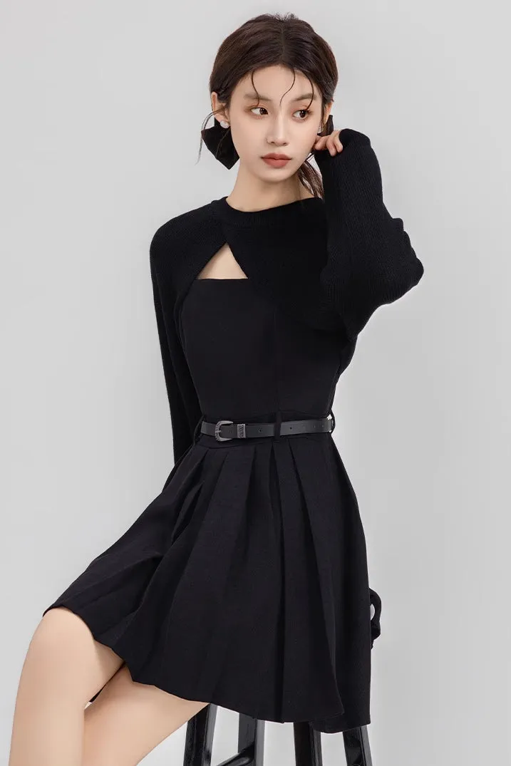 Two-Piece Mini Cami Dress & Sweater Set (2 Colors)