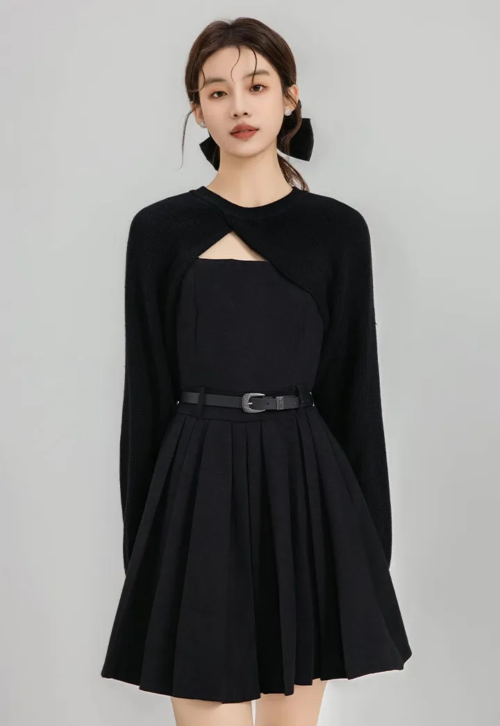 Two-Piece Mini Cami Dress & Sweater Set (2 Colors)