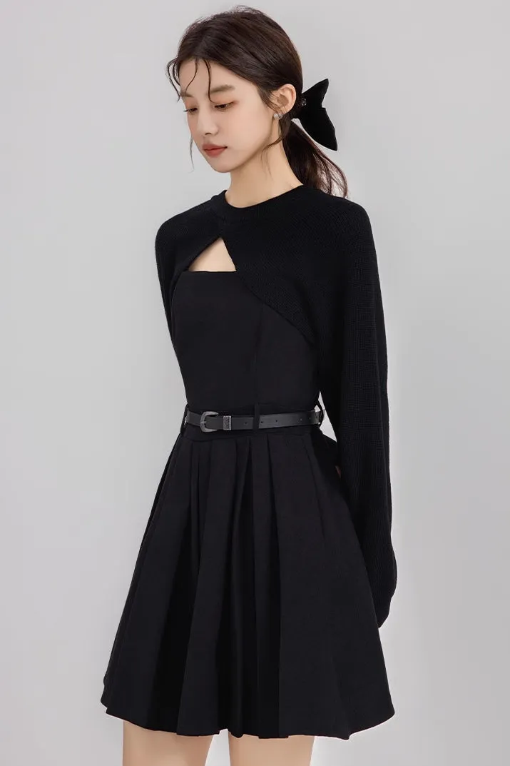 Two-Piece Mini Cami Dress & Sweater Set (2 Colors)