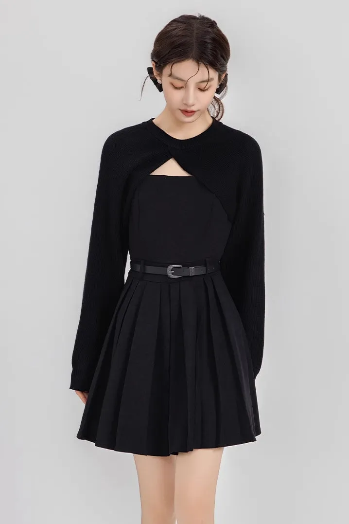 Two-Piece Mini Cami Dress & Sweater Set (2 Colors)