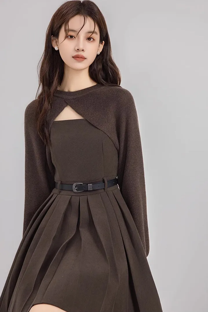 Two-Piece Mini Cami Dress & Sweater Set (2 Colors)