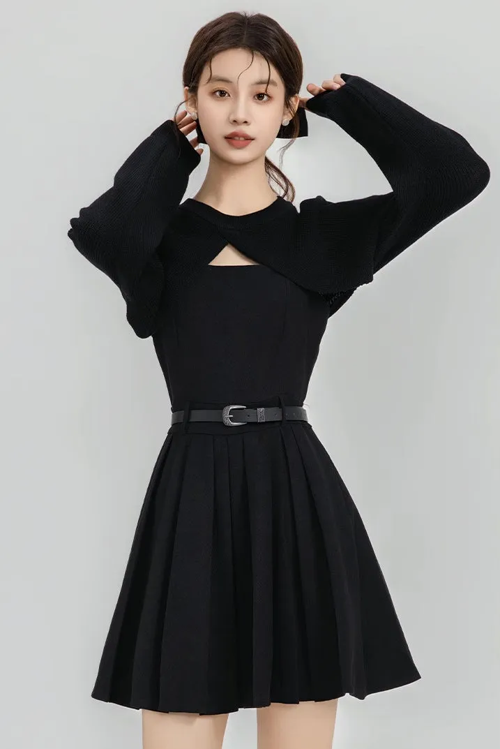 Two-Piece Mini Cami Dress & Sweater Set (2 Colors)