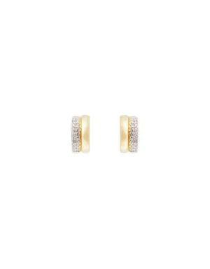 Two Tone Pave Huggies