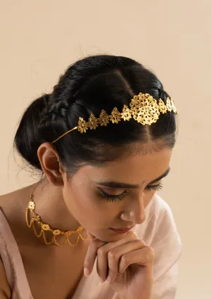 Utsa Gold Tone Silver Hairband